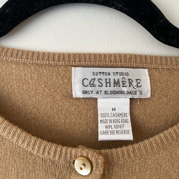 Sutton Studio Cashmere Only at Bloomingdale’s Vintage Tan Sweater Cardigan - Picture 2 of 7